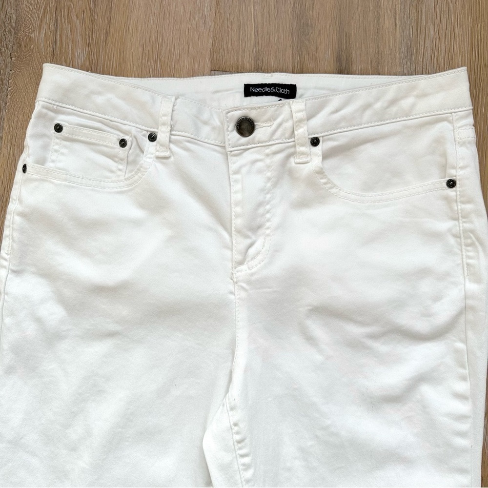 Needle & Cloth White Mid Rise Stretchy Skinny Ankle Cigarette Jeans - Size 8 - Picture 12 of 12